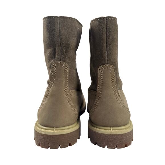 Timberland Roll Top Boots Womens 7 M Light Brown Nubuck Warm Lined Fleece WP - Picture 5 of 13